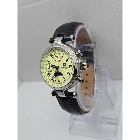 Steinhausen Marquise Automatic Watch Moon Phase Triple Calendar Silver Black - Picture 2 of 13